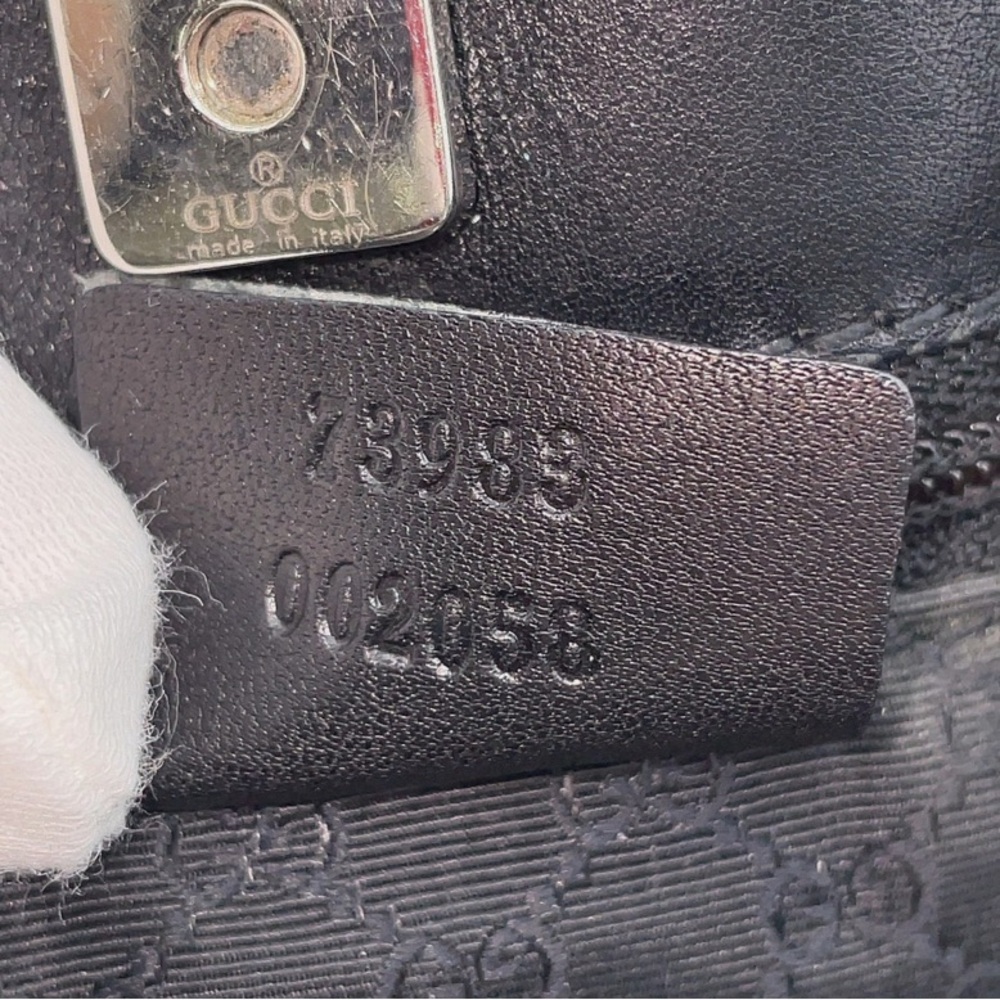 💯Gucci Black Denim Tote with Red and Green Straps Sherry Line EUC - Picture 13 of 13